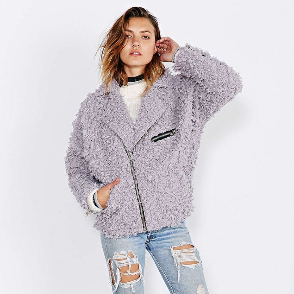UNIF x UO Poodle Moto Jacket